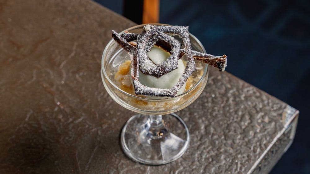 Cocktail with chocolate decoration