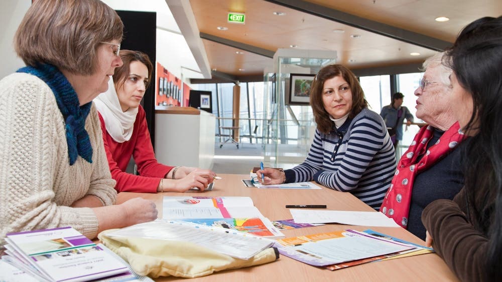 A group meeting at the Civic Library