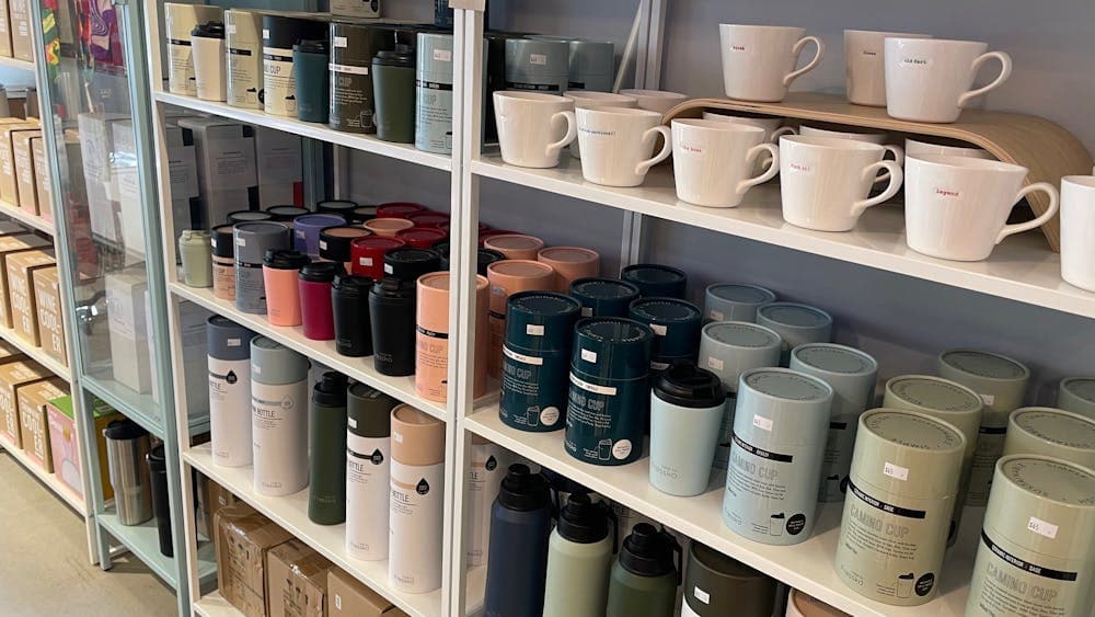 Reusable cups and ceramics show Pom Pom Store’s timeless design focus.