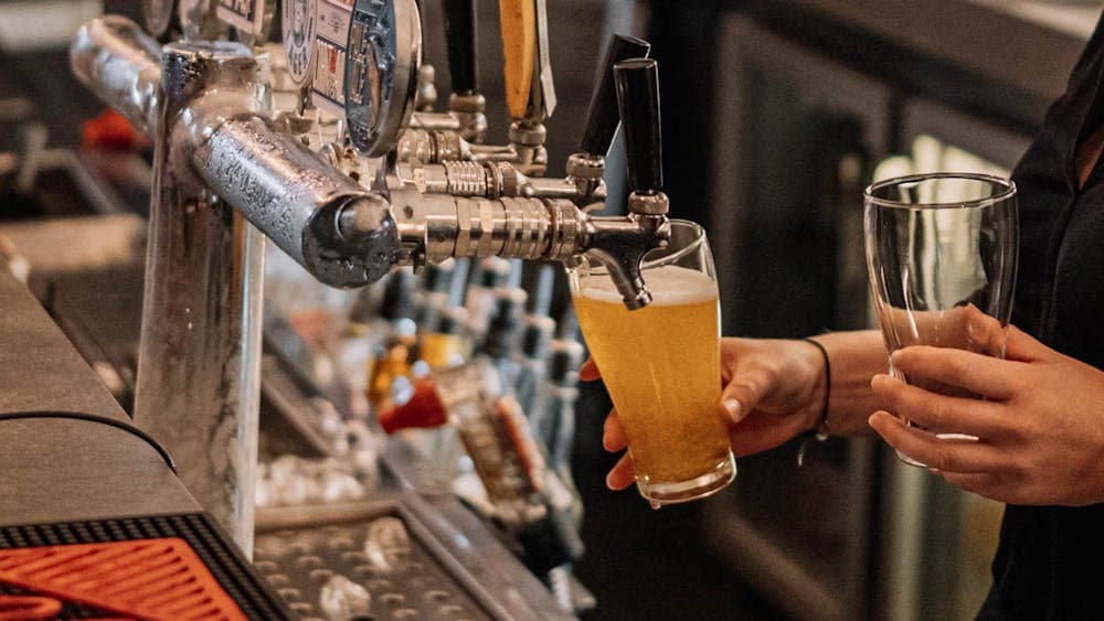 Pouring beers in PJs front bar
