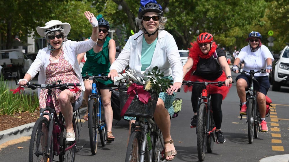 Women riding bikes
